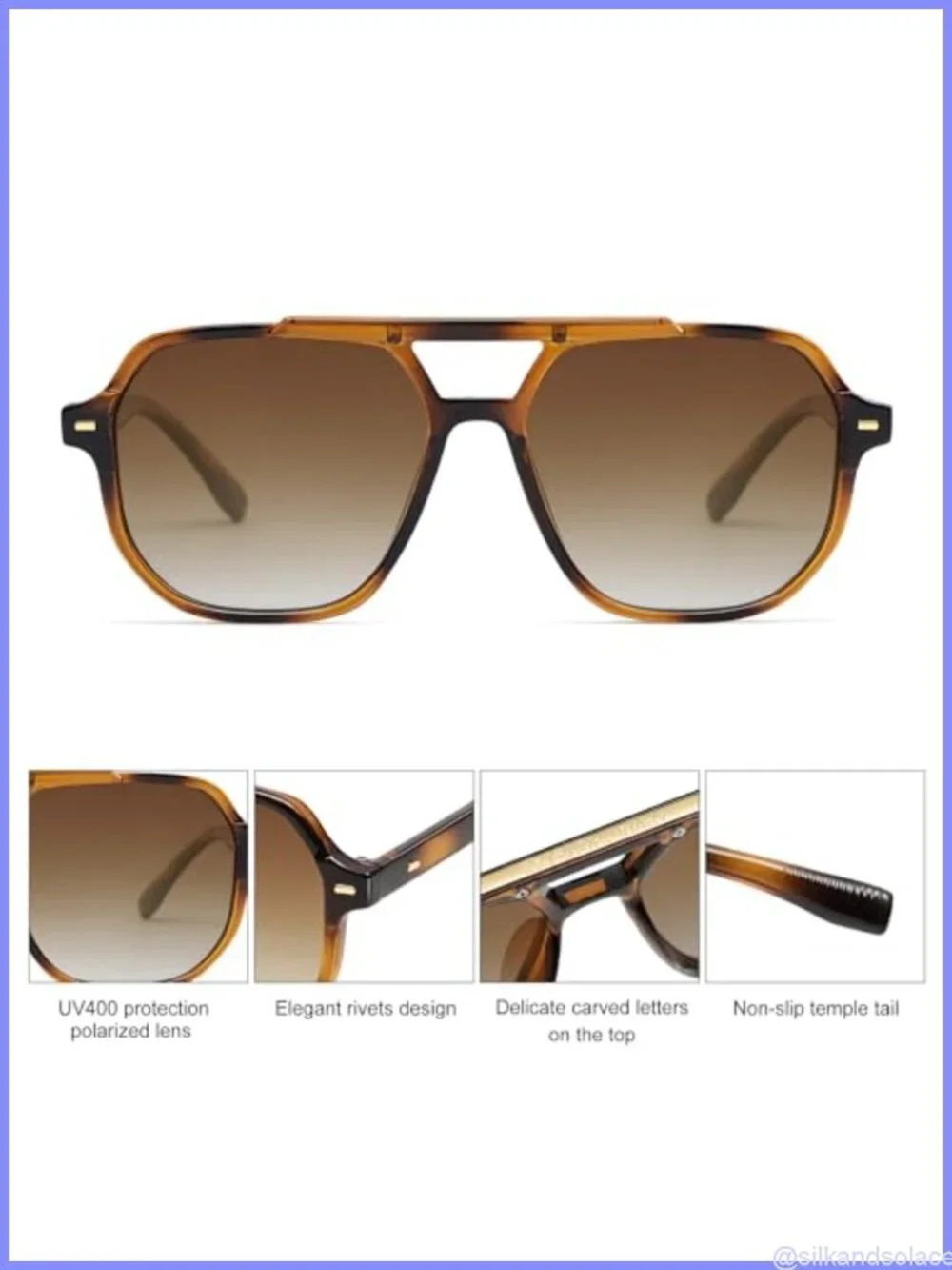 Retro Trendy Aviator Sunglasses Polarized UV400 Shield